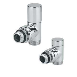 Designový set ventilů CYLINDER 1/2" x 24-19mm, rohový, bílá (E)